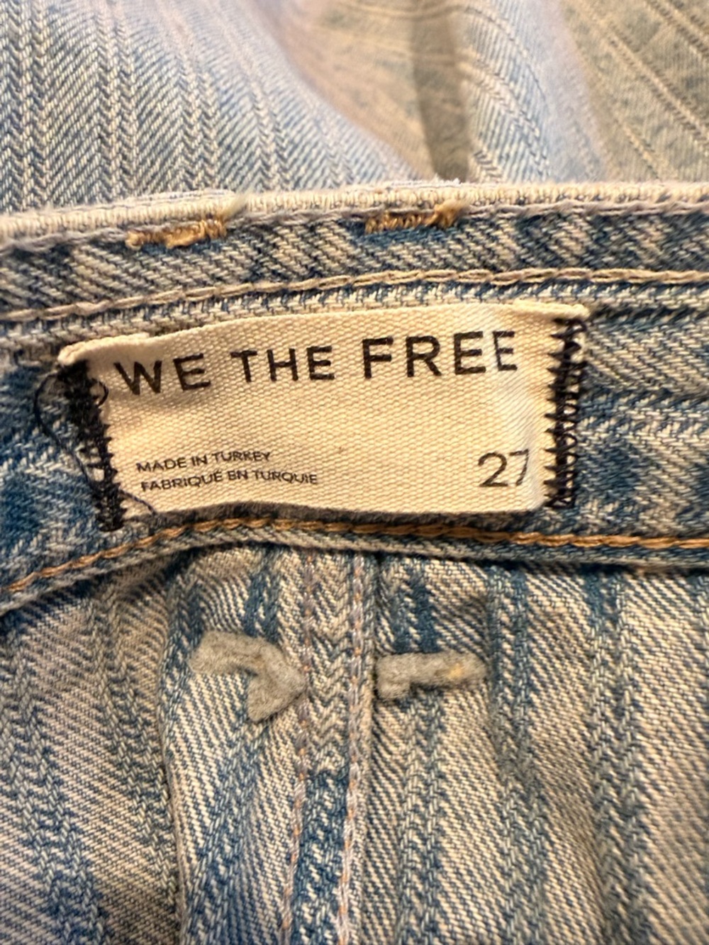 🔥🔥We the Free Brette Denim Striped Crop Pant in Love Affair Color - Picture 3 of 8